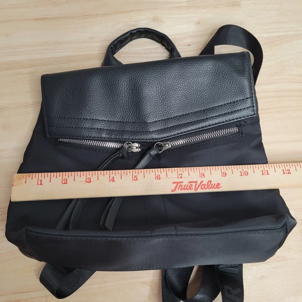 Botkier Backpack‎ Womens Medium Black Nylon New York Logo Strap Travel Gorpcore